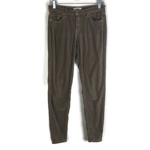Oat New York Mid Rise Corduroy Skinny Pants in Beige